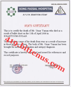 Death Certificate of my late father